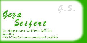 geza seifert business card